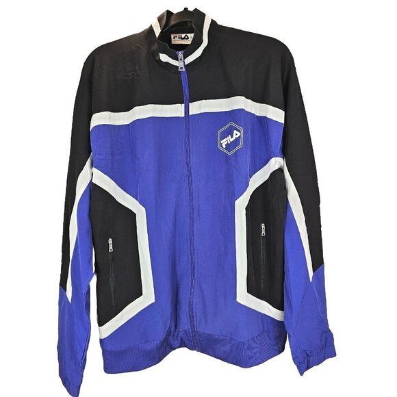 Fila Sanz Wind Full Zip Windbreaker Jacket - Purple/Black/White - Men's Size M - Picture 2 of 7